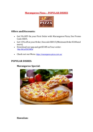 Marangaroo Pizza– 5% off - Pizza restaurant Girrawheen, Perth WA