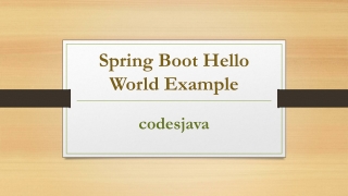 Spring Boot Hello World Example - Codesjava