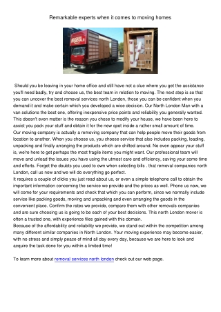 Removals in London