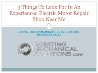 electric motor repair shop near me