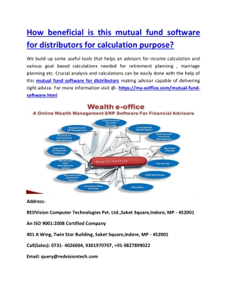 How beneficial is this mutual fund software for distributors for calculation purpose?