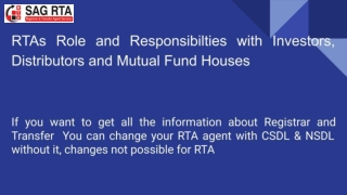 How can you get all RTA services with Registrar Transfer Agent