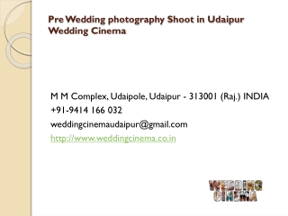 Pre Wedding photography Shoot in Udaipur Wedding Cinema