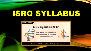 ISRO Syllabus 2019 Download Technician 'B' & Other Posts Exam Pattern