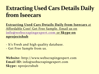 Extracting Used Cars Details Daily from Iseecars