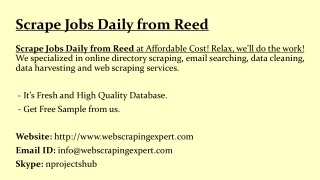 Scrape Jobs Daily from Reed