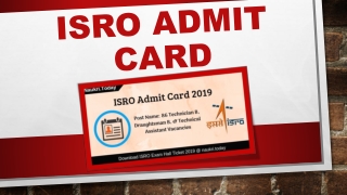 ISRO Admit Card 2019 Download For Technician ‘B’, & Other Posts Exam