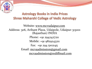 Astrology Books in India Prices Shree Maharshi College of Vedic Astrology