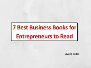 Silvana Suder: Best Books for Entrepreneurs