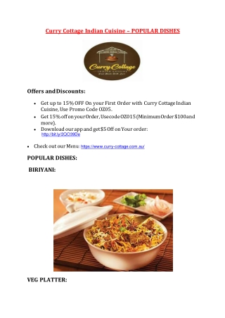 Curry Cottage Indian Cuisine – 10% off - Indian restaurant in Goulburn, NSW