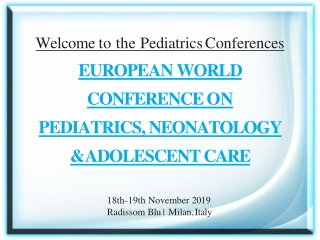 Pediatrics Summit 2019 | PPT