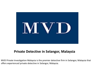 Private Detective in Selangor, Malaysia