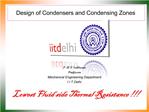 Design of Condensers and Condensing Zones