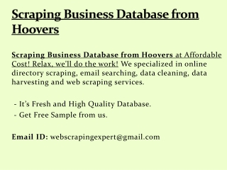 Scraping Business Database from Hoovers