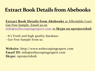 Extract Book Details from Abebooks