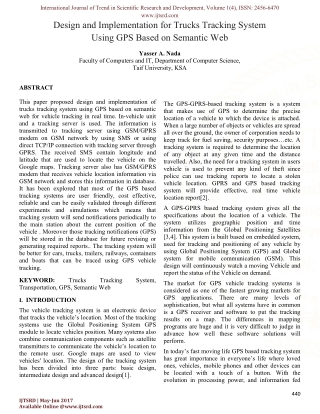 Design and Implementation for Trucks Tracking System Using GPS Based on Semantic Web