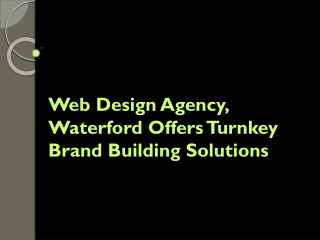 Web Design Agency, Waterford Offers Turnkey Brand Building Solutions