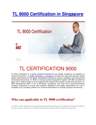 ISO Certification for Tele Communication