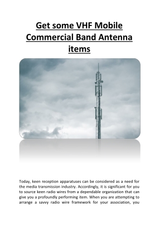Get some VHF Mobile Commercial Band Antenna items