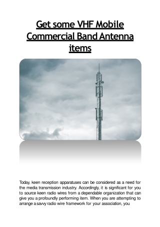 Get some VHF Mobile Commercial Band Antenna items