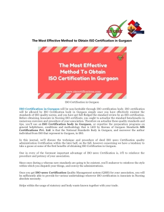 The Most Effective Method To Obtain ISO Certification In Gurgaon