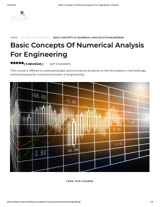 Basic Concepts Of Numerical Analysis For Engineering - Edukite