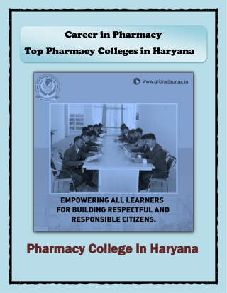 Career in Pharmacy – Top Pharmacy Colleges in Haryana