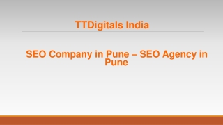 SEO Company in Pune - SEO Agency in Pune - TTDigitals, India