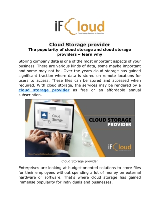 Cloud Storage provider