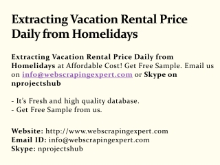 Extracting Vacation Rental Price Daily from Homelidays