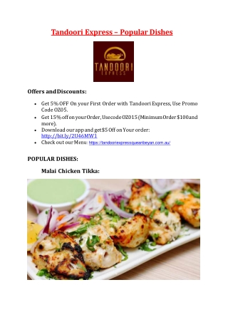 Tandoori Express Menu – 5% off – Indian restaurant Queanbeyan