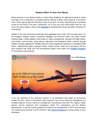 Redeem Offers To Save Your Money