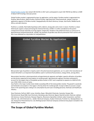 Pyridine market