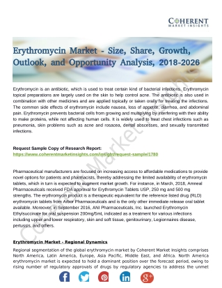Erythromycin Market is Growing Exponentially in Order to Gain More Demand by 2026