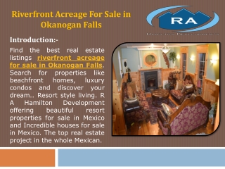 Riverfront Acreage For Sale in Okanogan Falls