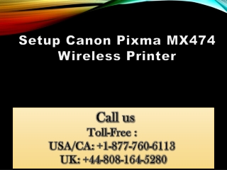Setup Canon Pixma MX474 Wireless Printer