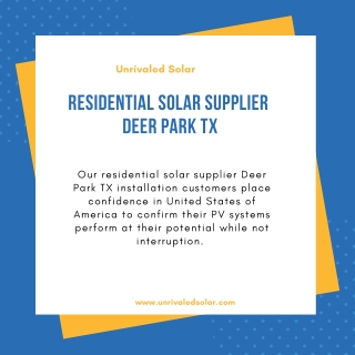 Residential Solar Supplier Houston TX | Solar Panel Supplier Houston TX