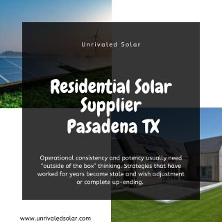 Residential Solar Supplier Pasadena TX | Solar Panel Supplier Houston TX