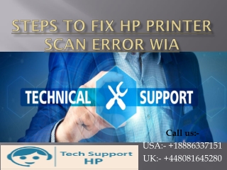 Steps to fix HP Printer Scan Error WIA