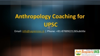 Anthropology Coaching for UPSC