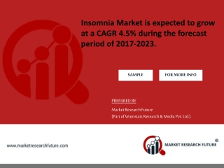 Insomnia Market is expected to grow at a CAGR 4.5% during the forecast period of 2017-2023