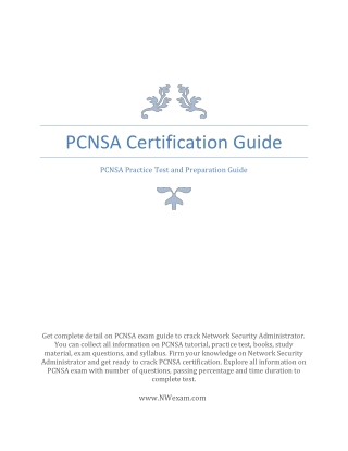 Latest Questions Answers and Study guide For PCNSA Certification Exam.