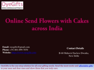 Online Send Flowers with Cakes across India - OyeGifts