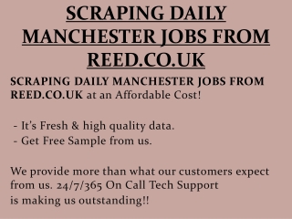 SCRAPING DAILY MANCHESTER JOBS FROM REED.CO.UK