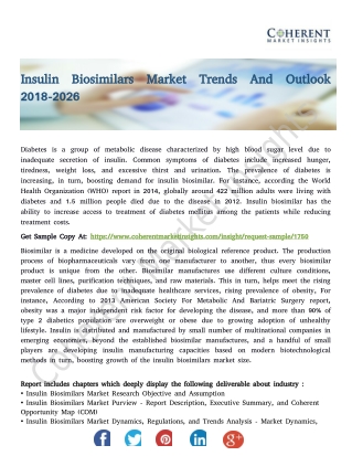 Insulin Biosimilars Market Trends And Outlook 2018-2026