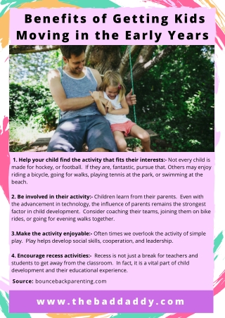 Benefits of Getting Kids Moving in the Early Years