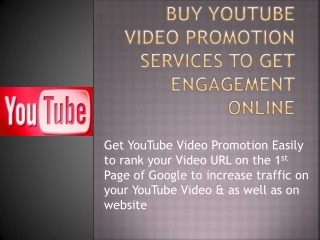 Buy YouTube video promotion services to Get Engagement Online