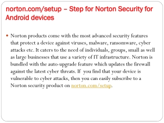norton.com/setup – Step for Norton Security for Android devices