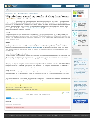 Why take dance classes? top benefits of taking dance lessons