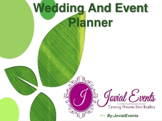 Jovial Events: Wedding Organizers In Dubai, Wedding Planners